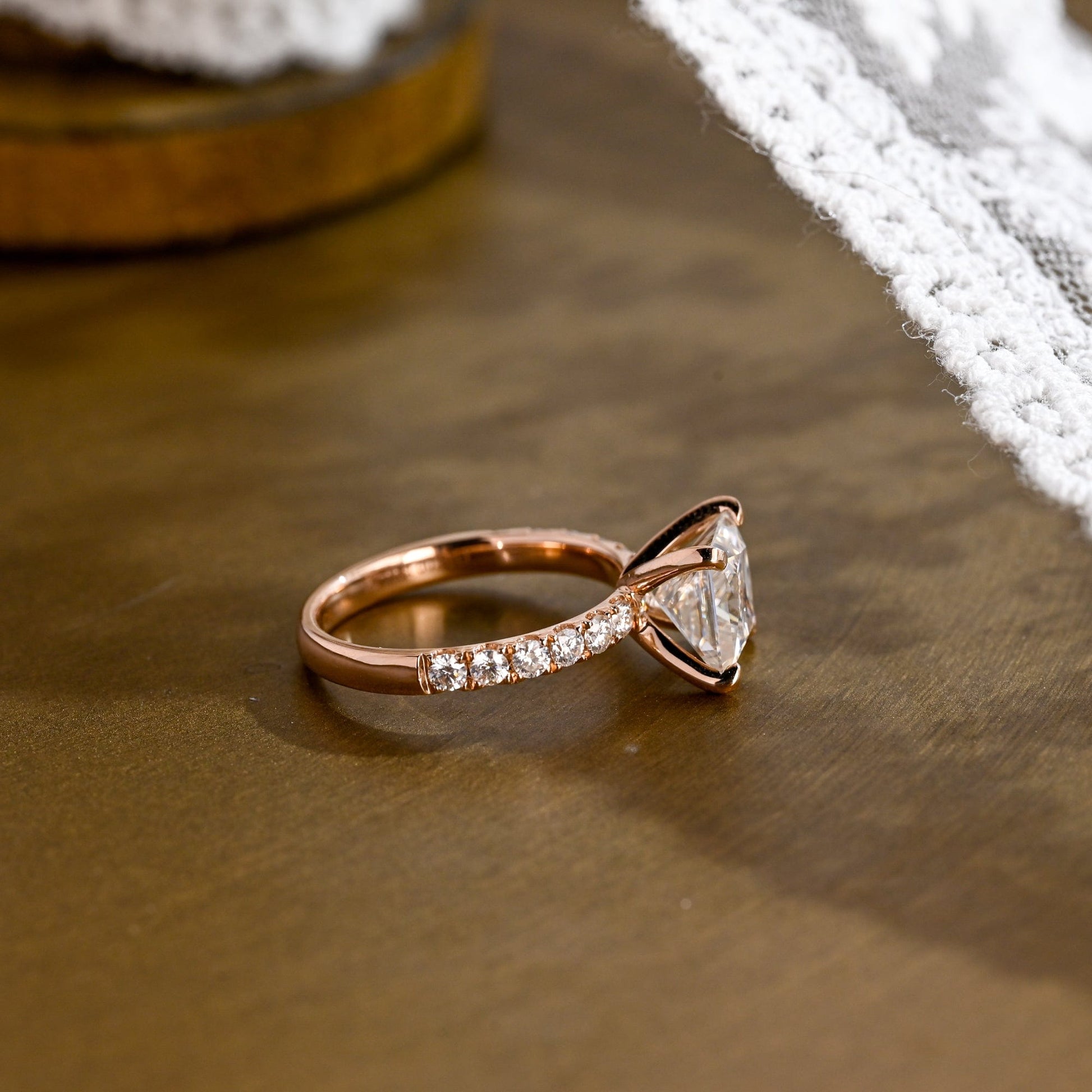 2 CT Round Three Stones Lab Grown Diamond Engagement Ring