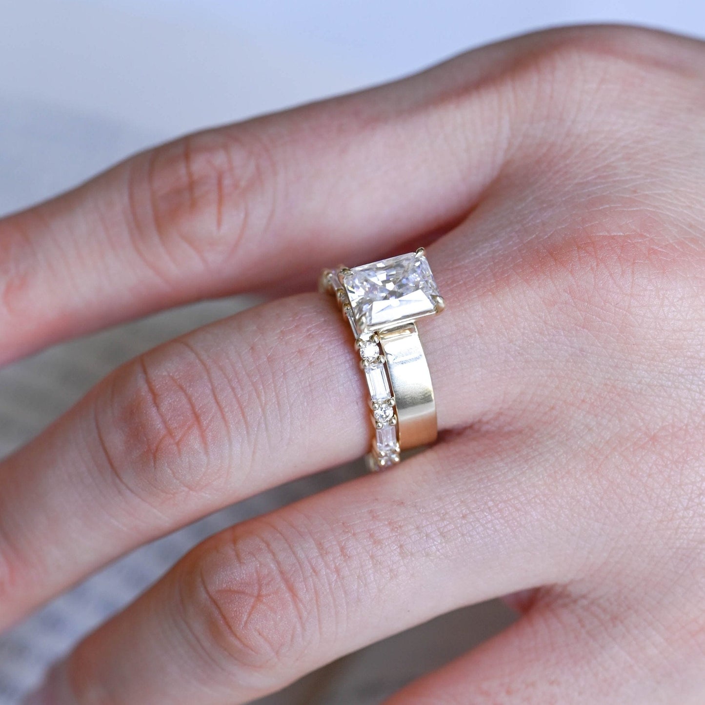 3.0 CT Round Pave Lab Grown Diamond Bridal Set