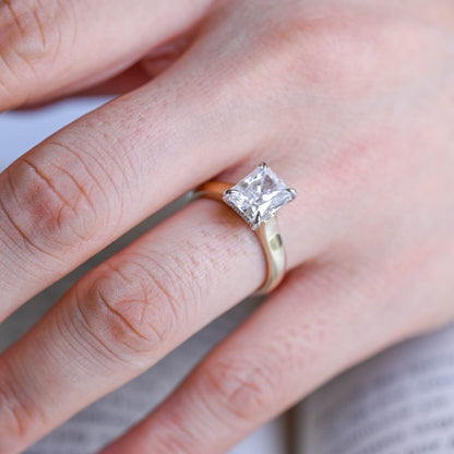 2 CT Round Three Stones Lab Grown Diamond Engagement Ring