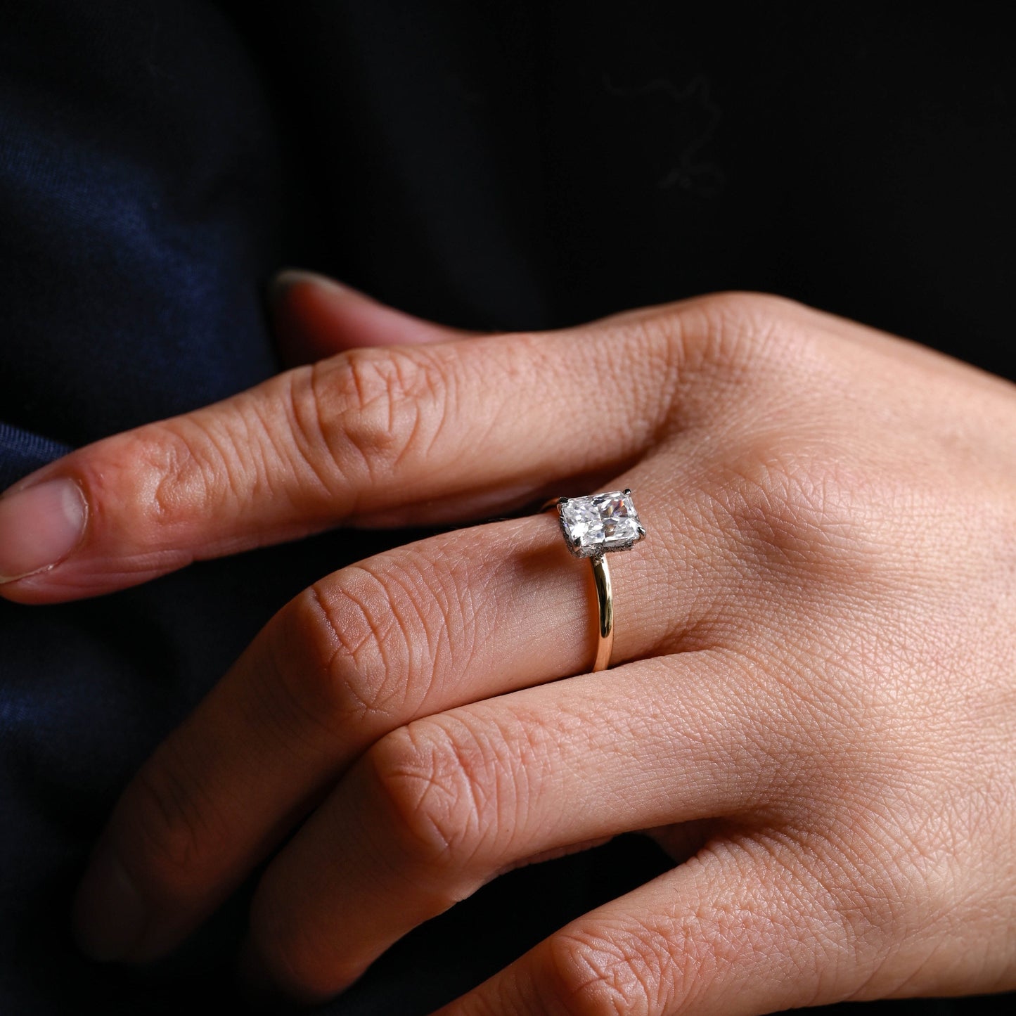 2 CT Round Three Stones Lab Grown Diamond Engagement Ring