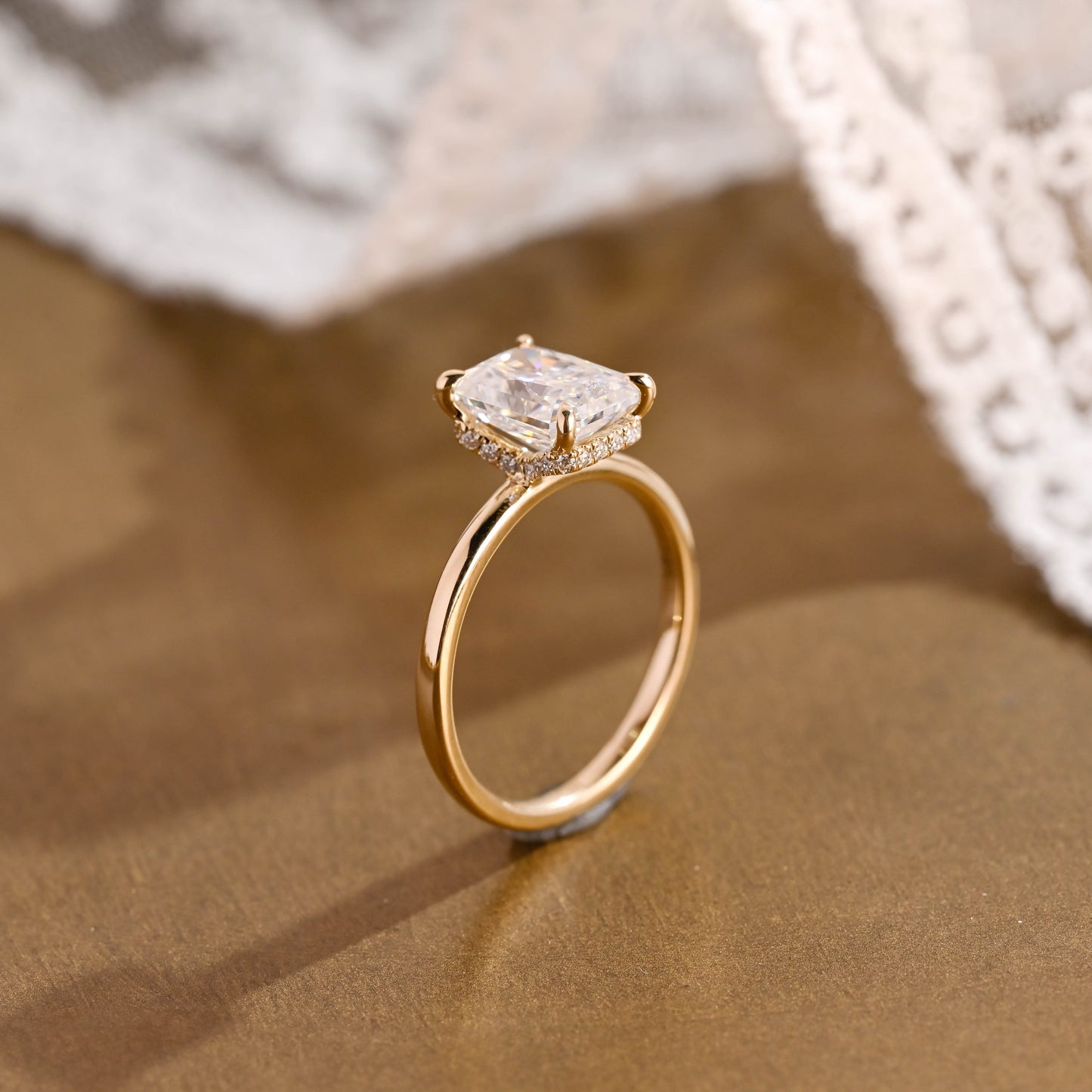 2 CT Round Three Stones Lab Grown Diamond Engagement Ring