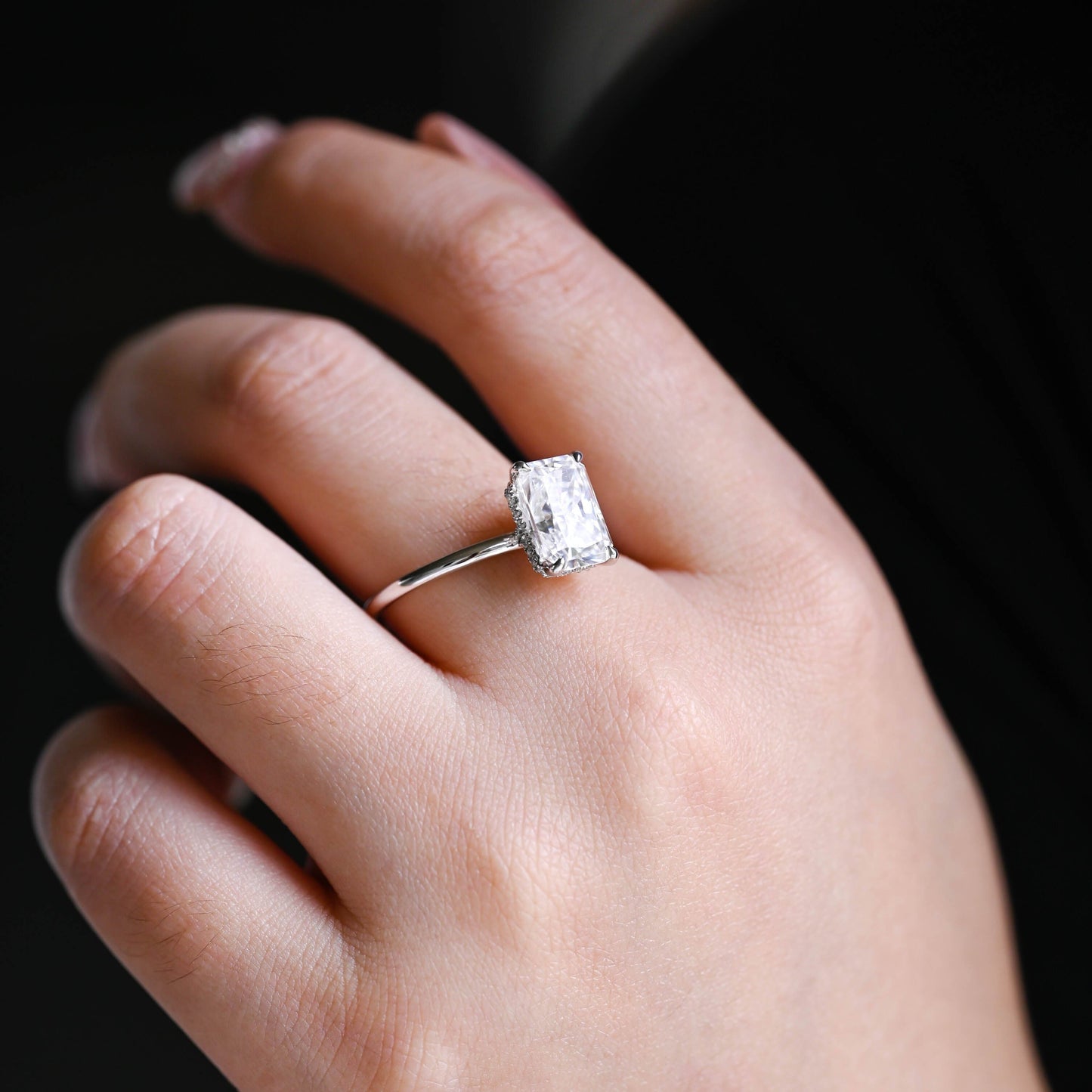 2 CT Round Three Stones Lab Grown Diamond Engagement Ring