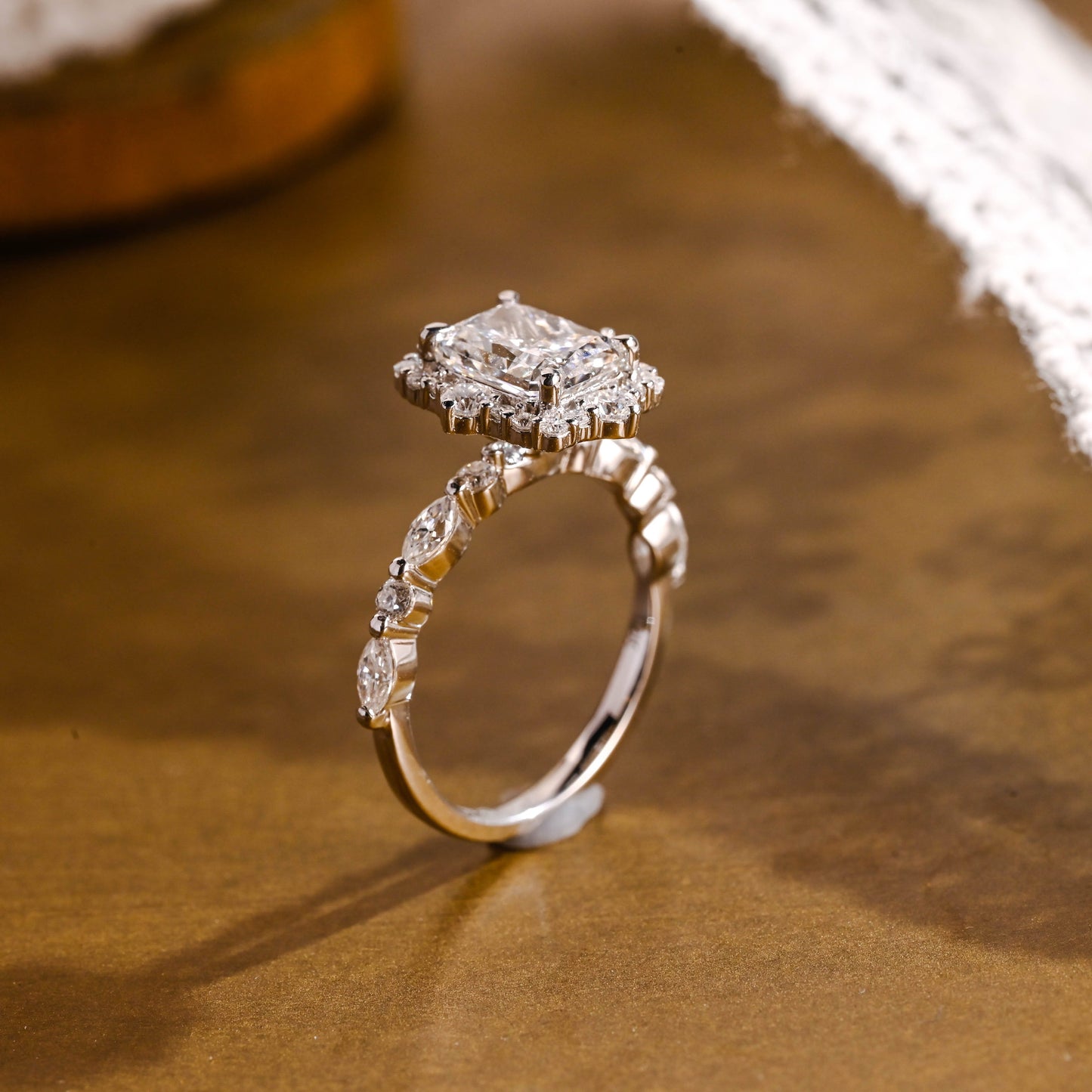 2 CT Round Three Stones Lab Grown Diamond Engagement Ring
