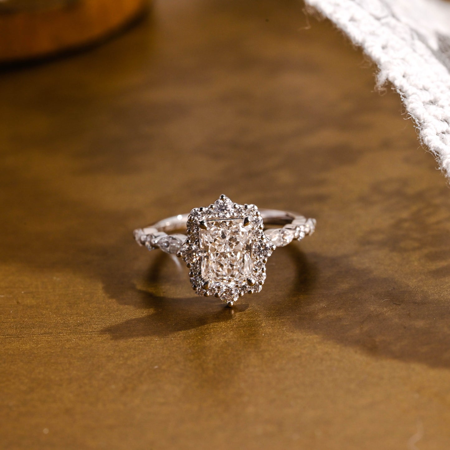 2 CT Round Three Stones Lab Grown Diamond Engagement Ring