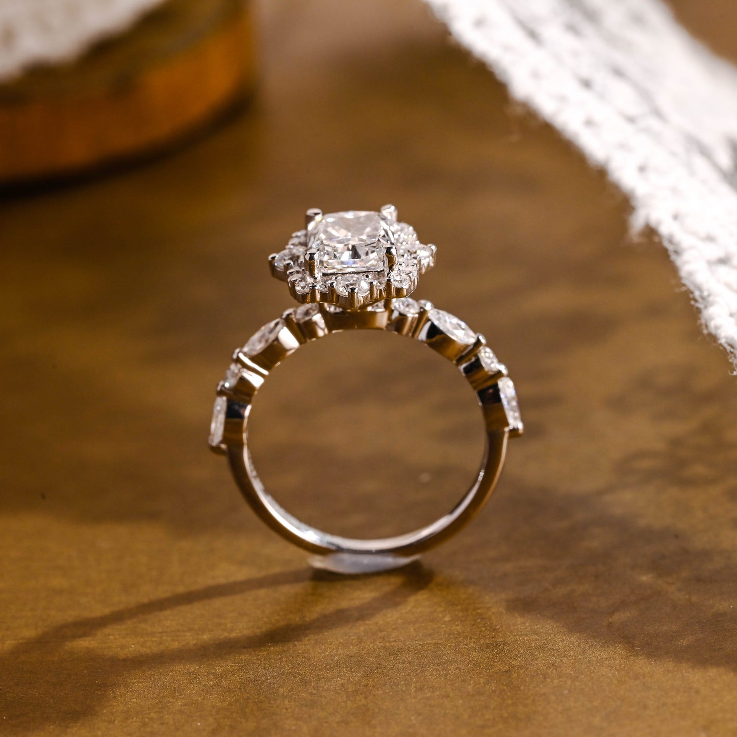 2 CT Round Three Stones Lab Grown Diamond Engagement Ring