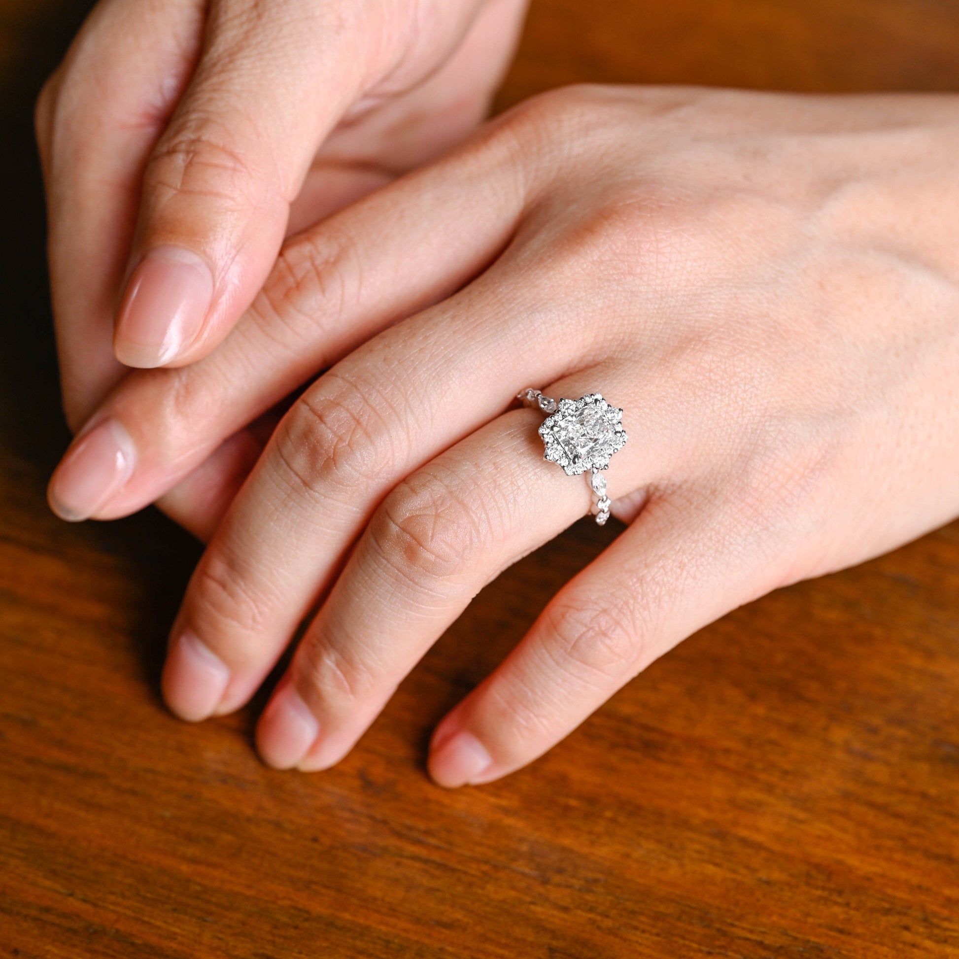 2 CT Round Three Stones Lab Grown Diamond Engagement Ring