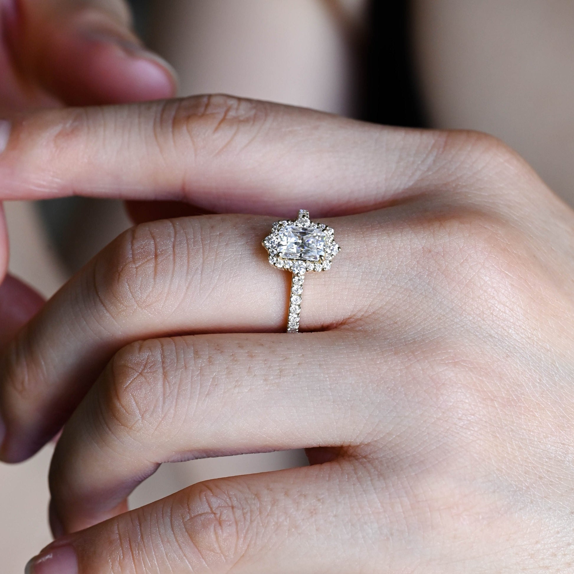 2 CT Round Three Stones Lab Grown Diamond Engagement Ring