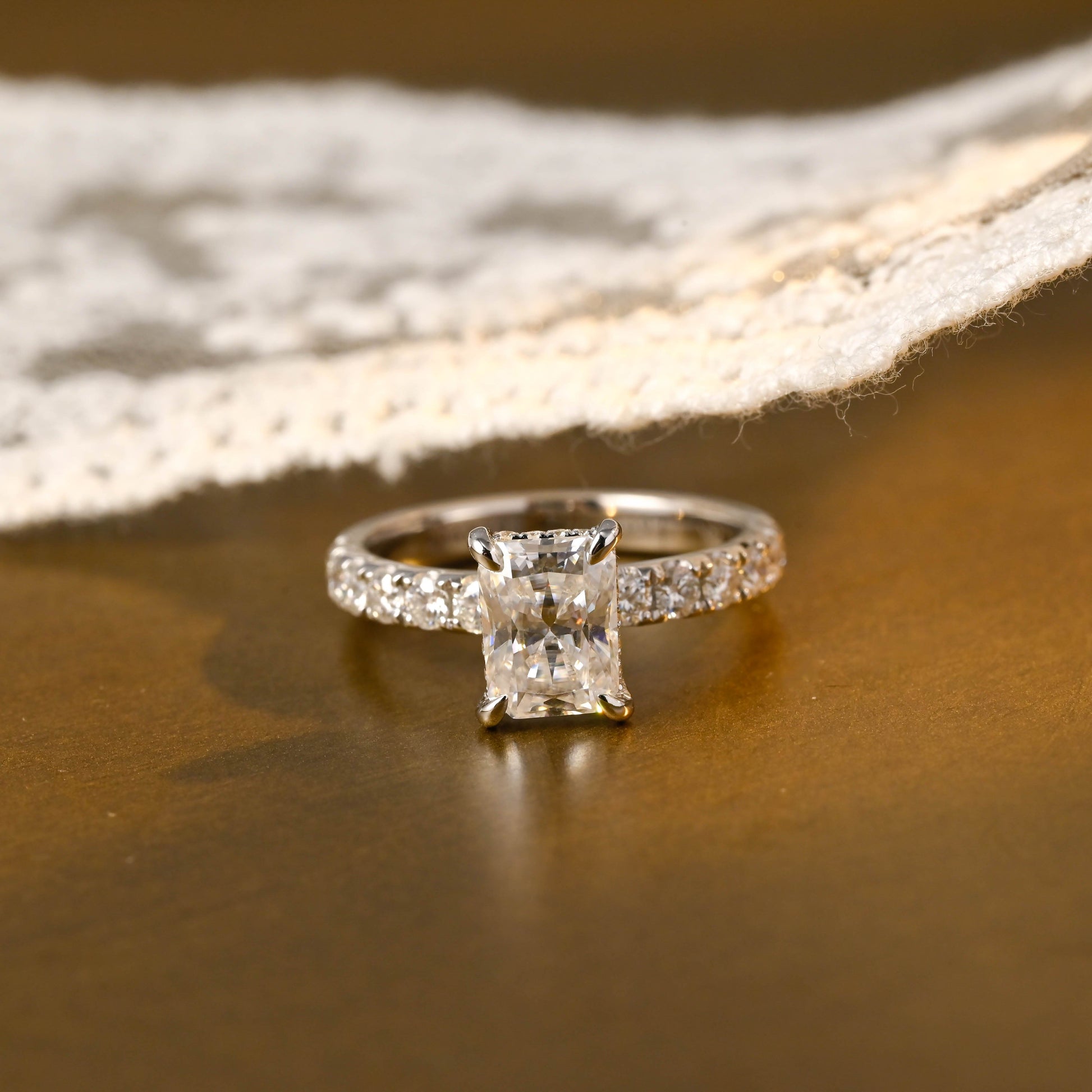2 CT Round Three Stones Lab Grown Diamond Engagement Ring
