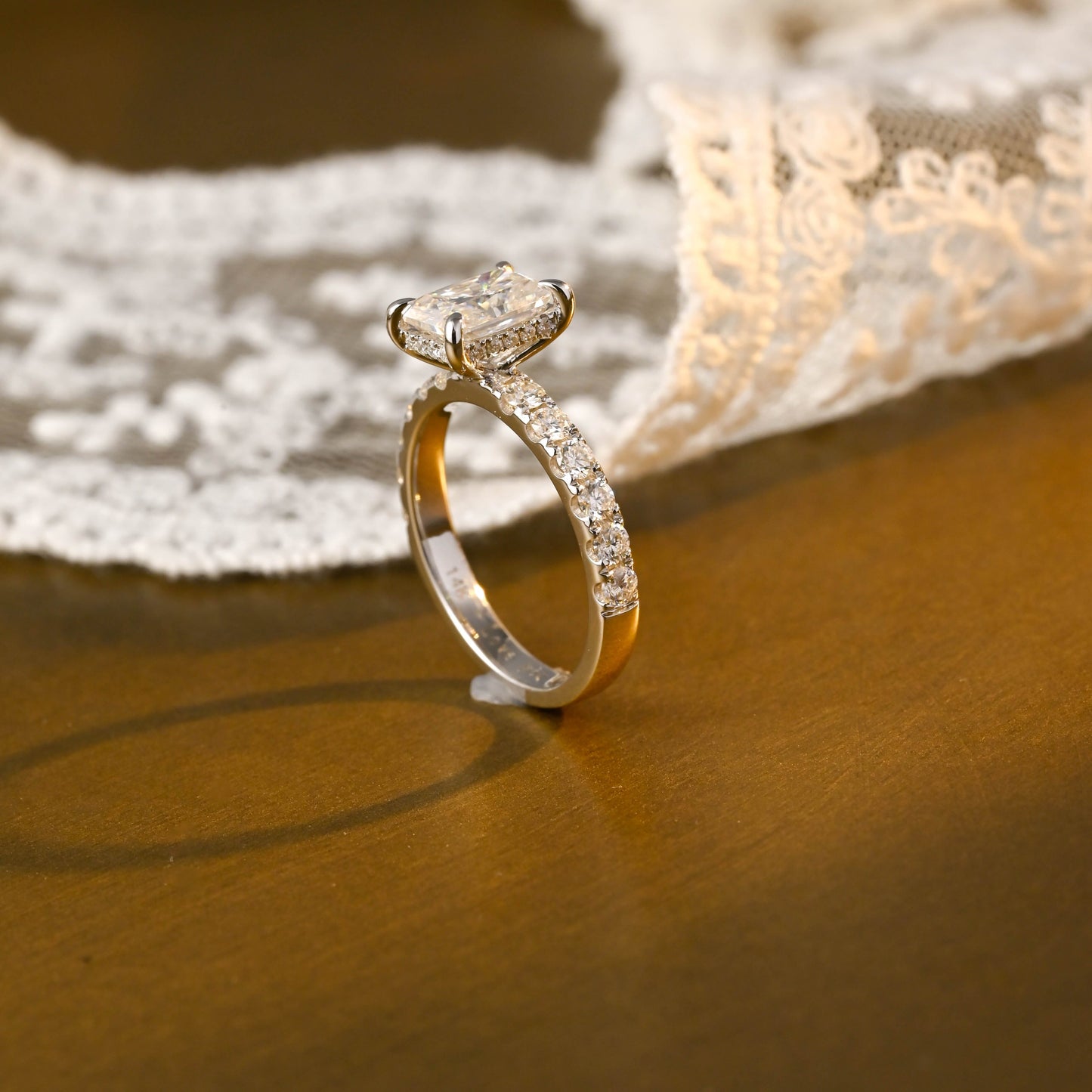 2 CT Round Three Stones Lab Grown Diamond Engagement Ring