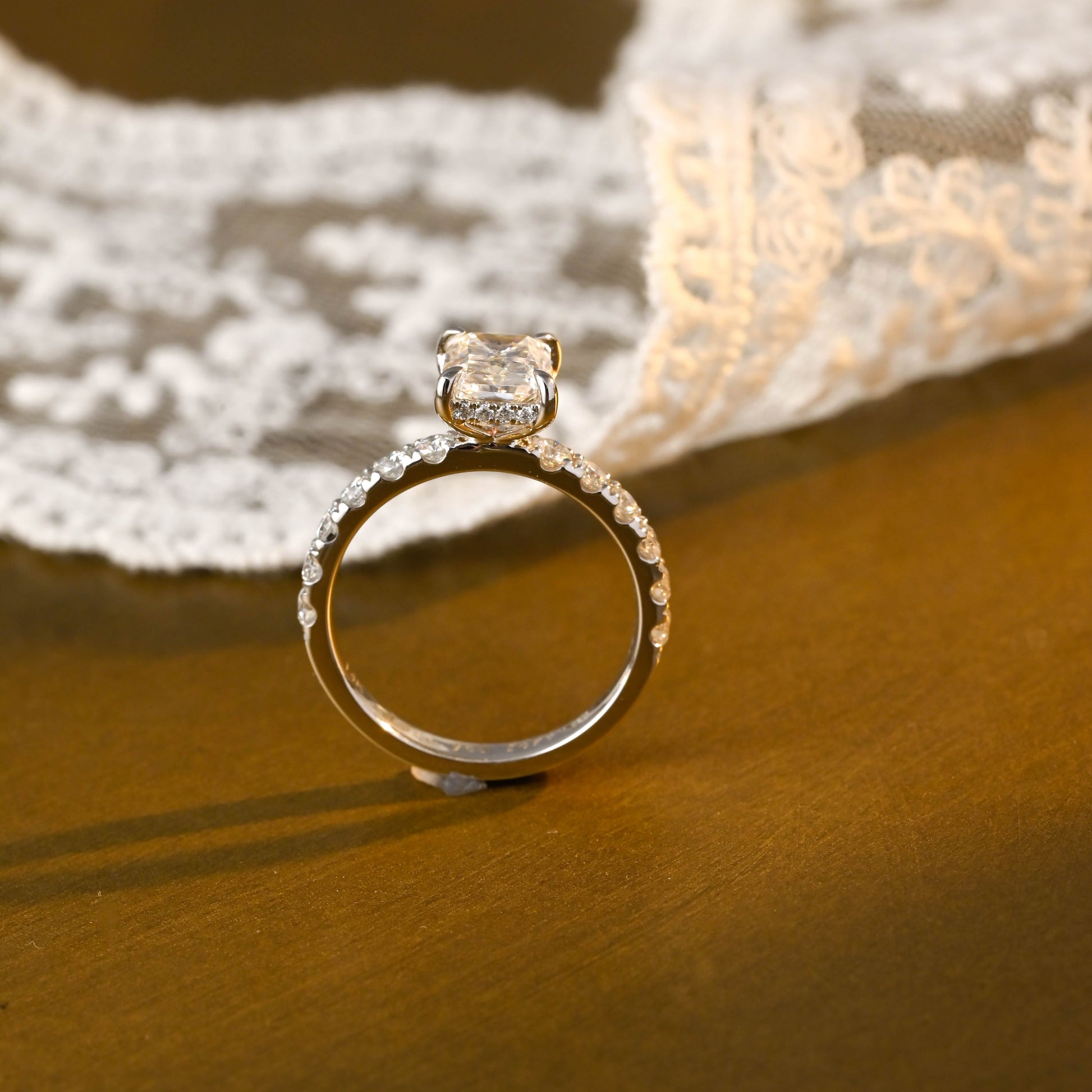 2 CT Round Three Stones Lab Grown Diamond Engagement Ring
