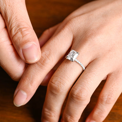 2 CT Round Three Stones Lab Grown Diamond Engagement Ring
