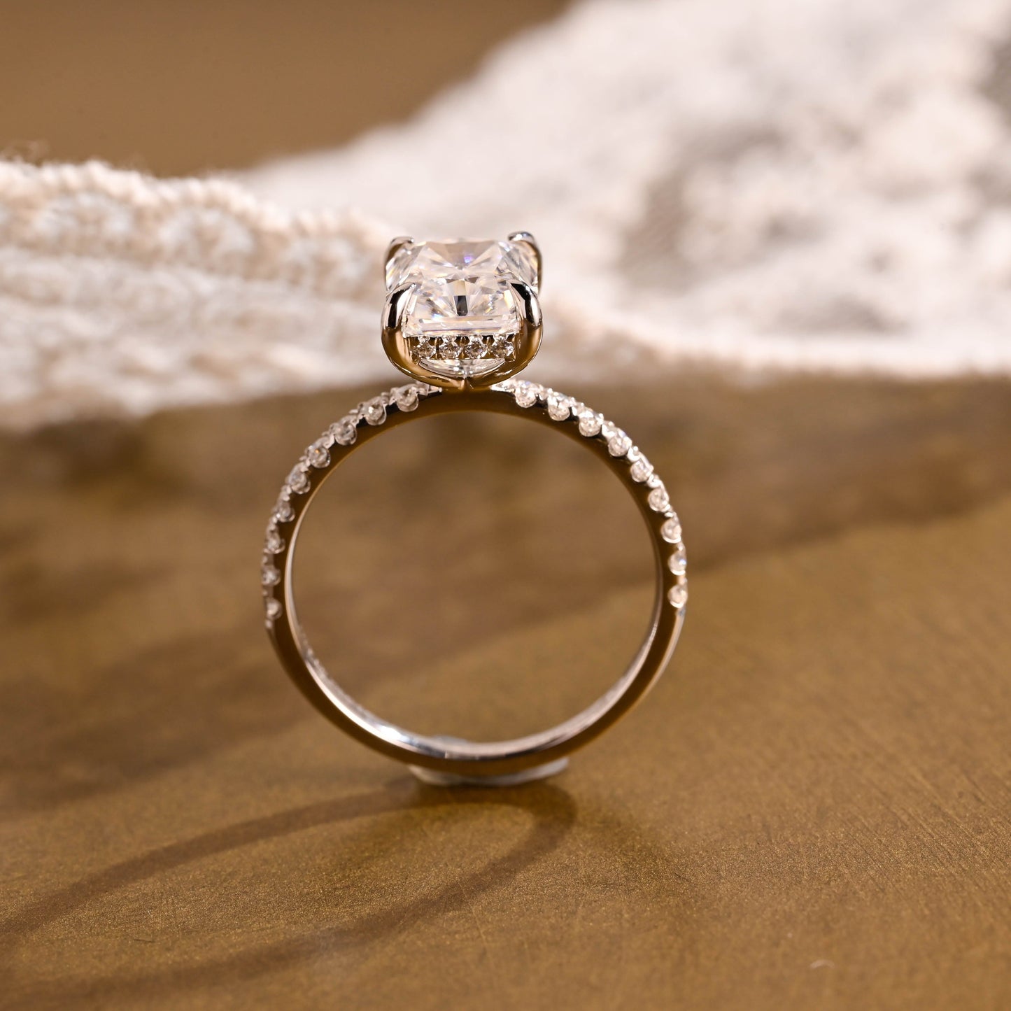 2 CT Round Three Stones Lab Grown Diamond Engagement Ring