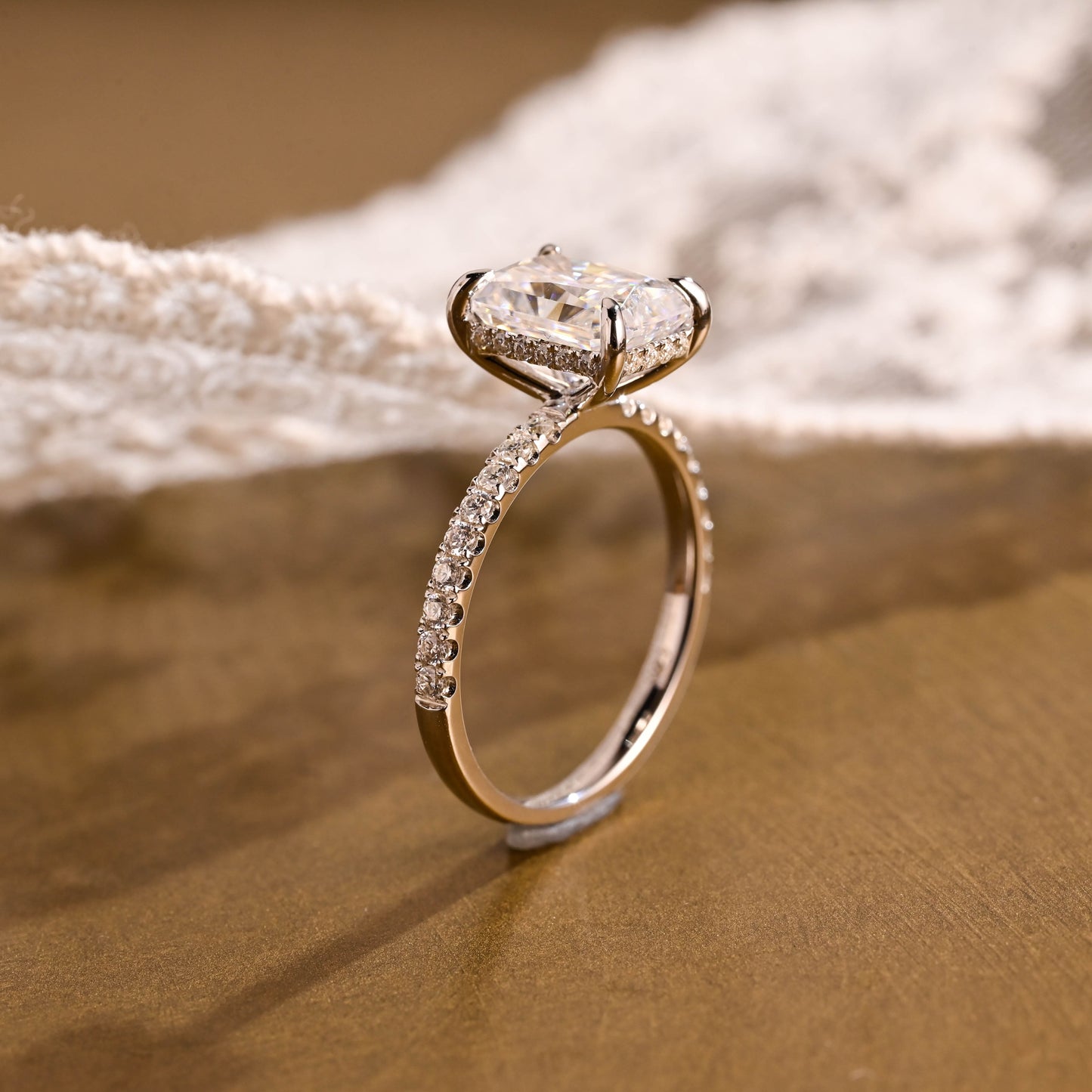 2 CT Round Three Stones Lab Grown Diamond Engagement Ring