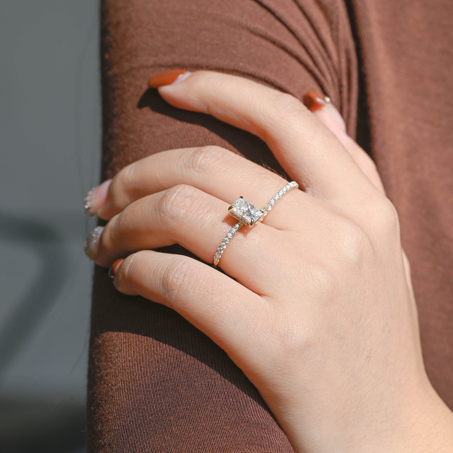 2 CT Round Three Stones Lab Grown Diamond Engagement Ring