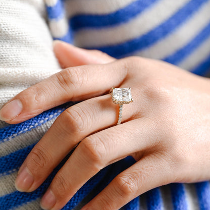 2 CT Round Three Stones Lab Grown Diamond Engagement Ring