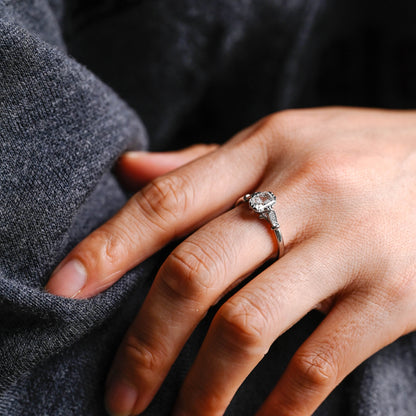 2 CT Round Three Stones Lab Grown Diamond Engagement Ring