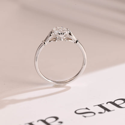 2 CT Round Three Stones Lab Grown Diamond Engagement Ring