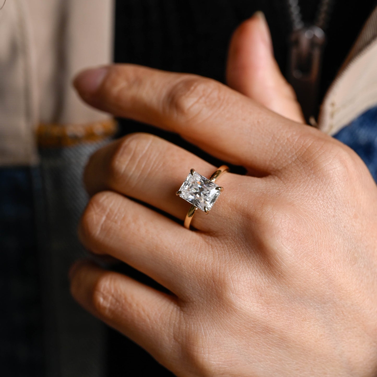 2 CT Round Three Stones Lab Grown Diamond Engagement Ring
