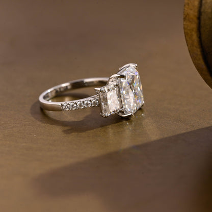 2 CT Round Three Stones Lab Grown Diamond Engagement Ring