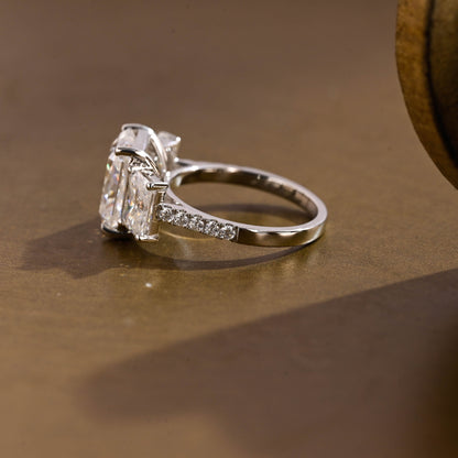 2 CT Round Three Stones Lab Grown Diamond Engagement Ring