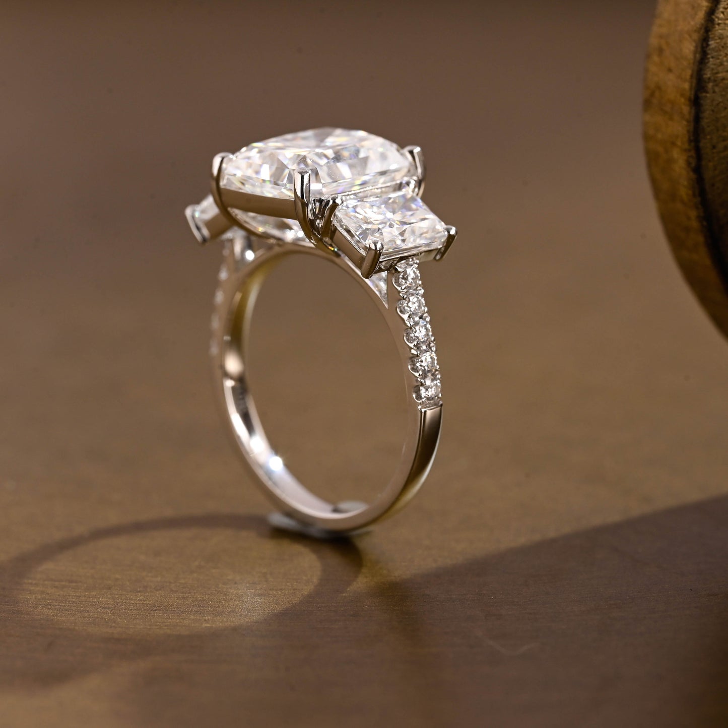 2 CT Round Three Stones Lab Grown Diamond Engagement Ring