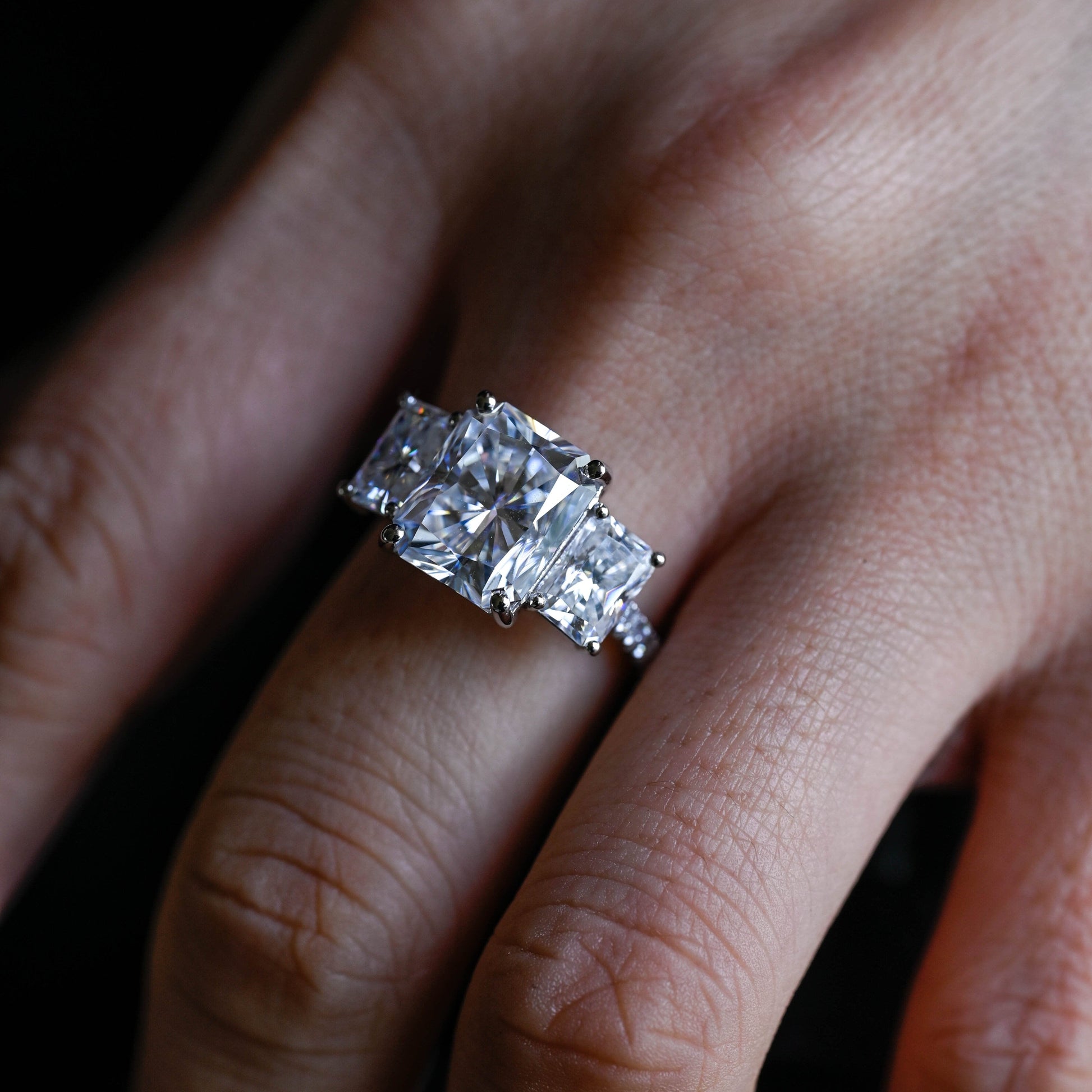 2 CT Round Three Stones Lab Grown Diamond Engagement Ring