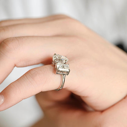 2 CT Round Three Stones Lab Grown Diamond Engagement Ring