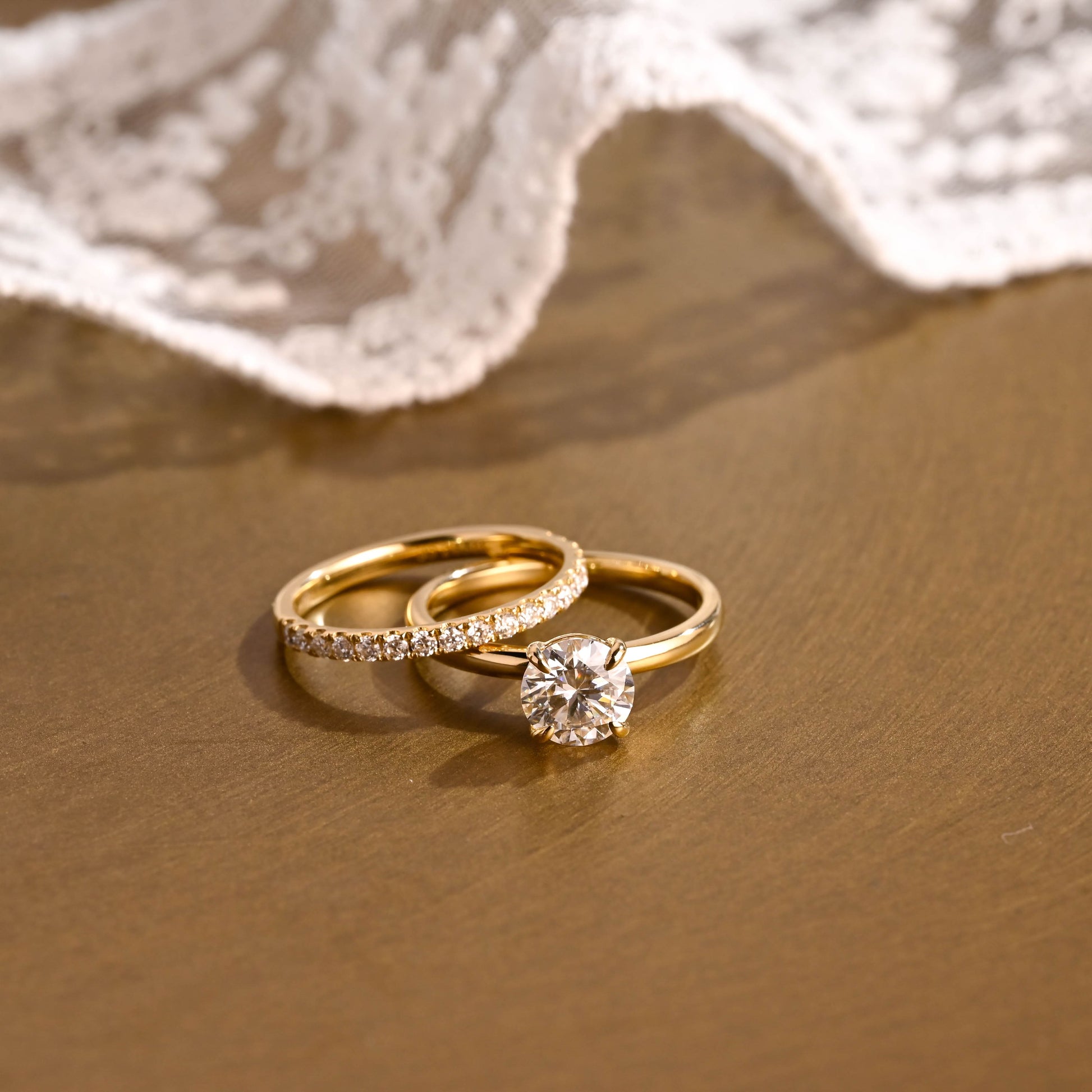 3.0 CT Round Pave Lab Grown Diamond Bridal Set