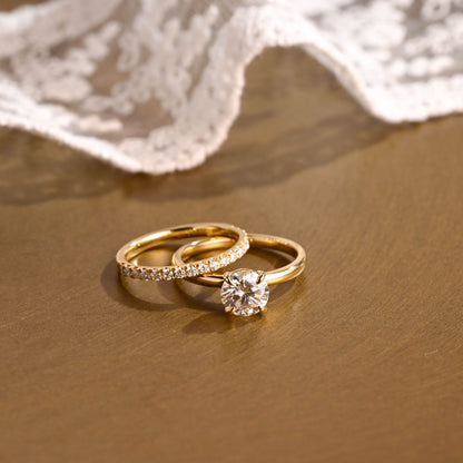 3.0 CT Round Pave Lab Grown Diamond Bridal Set