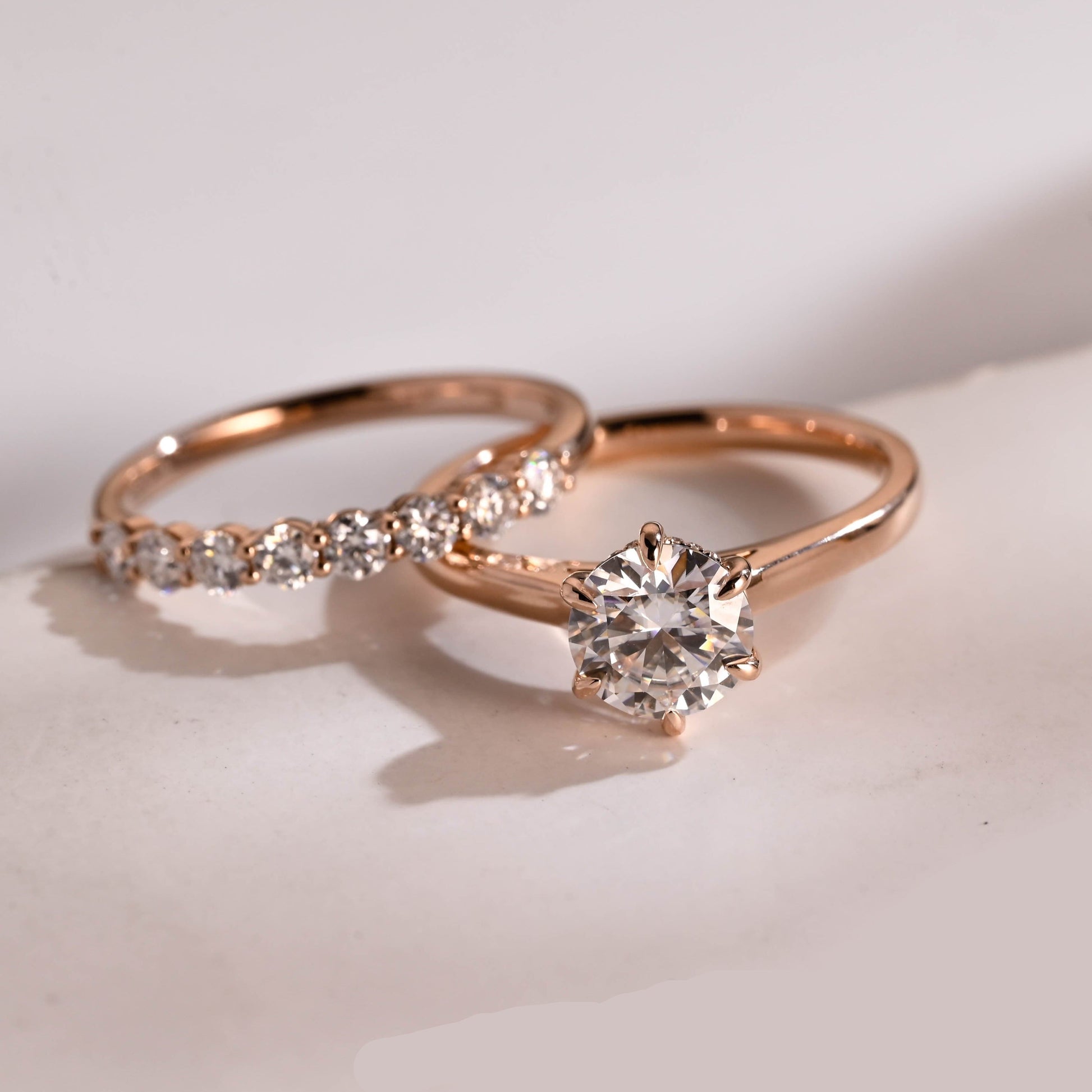 3.0 CT Round Pave Lab Grown Diamond Bridal Set