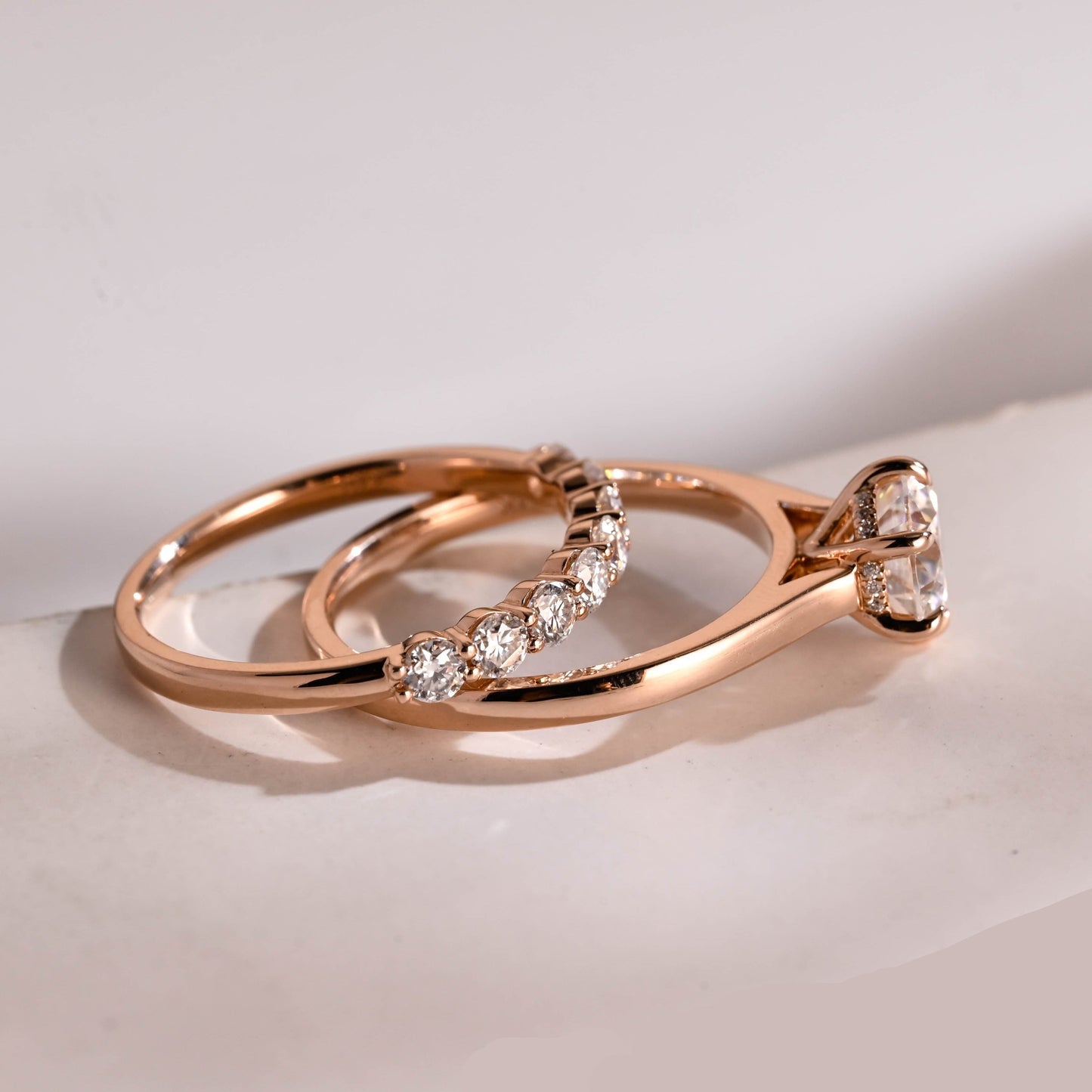 3.0 CT Round Pave Lab Grown Diamond Bridal Set