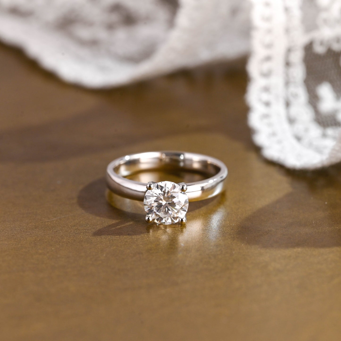 2 CT Round Three Stones Lab Grown Diamond Engagement Ring