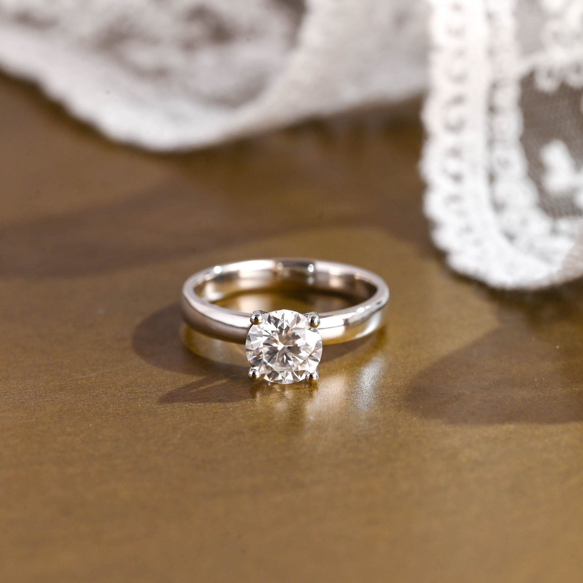 2 CT Round Three Stones Lab Grown Diamond Engagement Ring