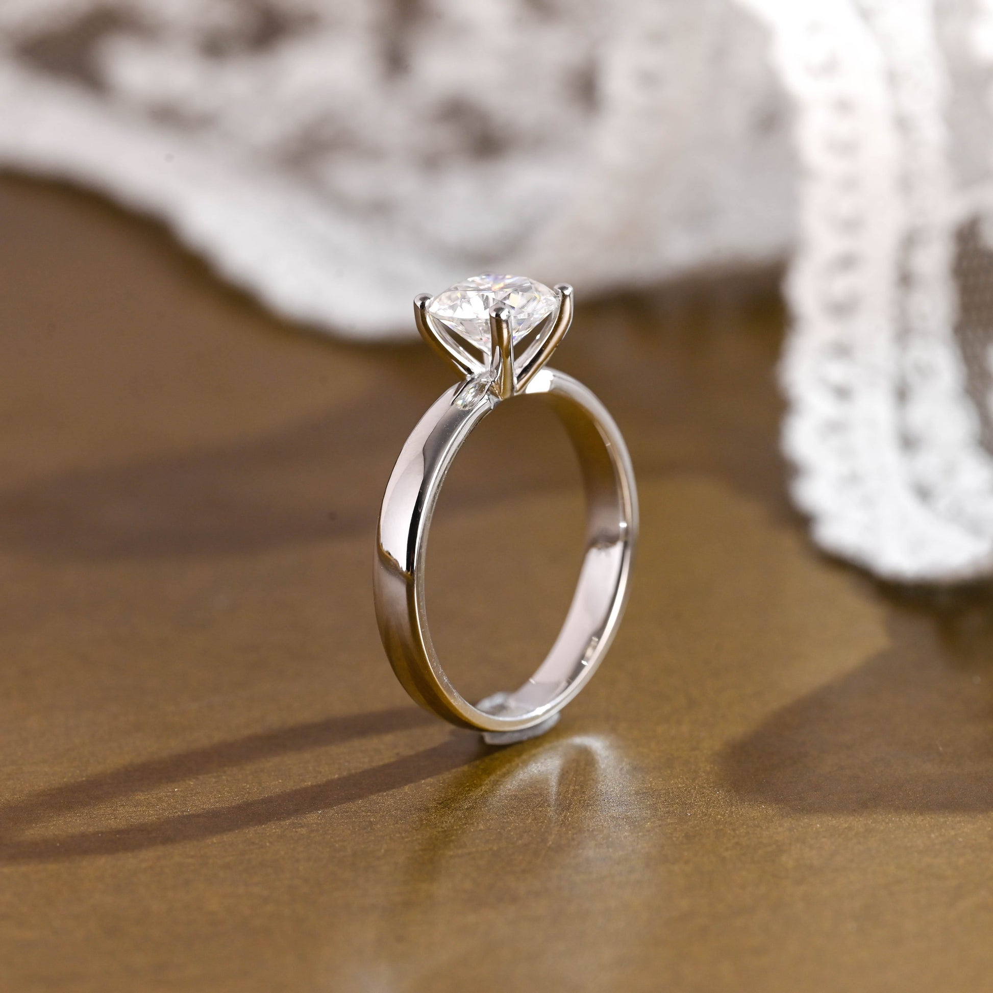 2 CT Round Three Stones Lab Grown Diamond Engagement Ring