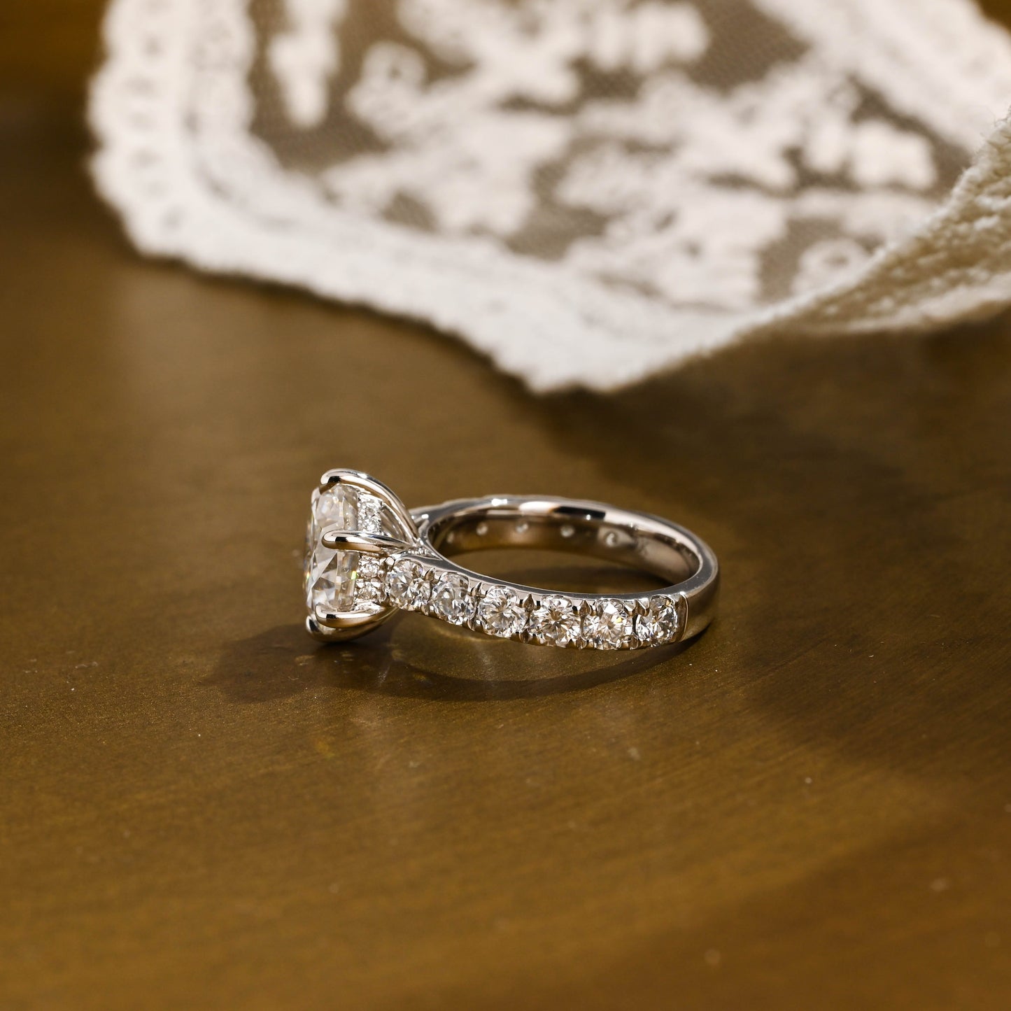 2 CT Round Three Stones Lab Grown Diamond Engagement Ring