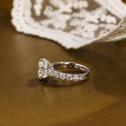 2 CT Round Three Stones Lab Grown Diamond Engagement Ring