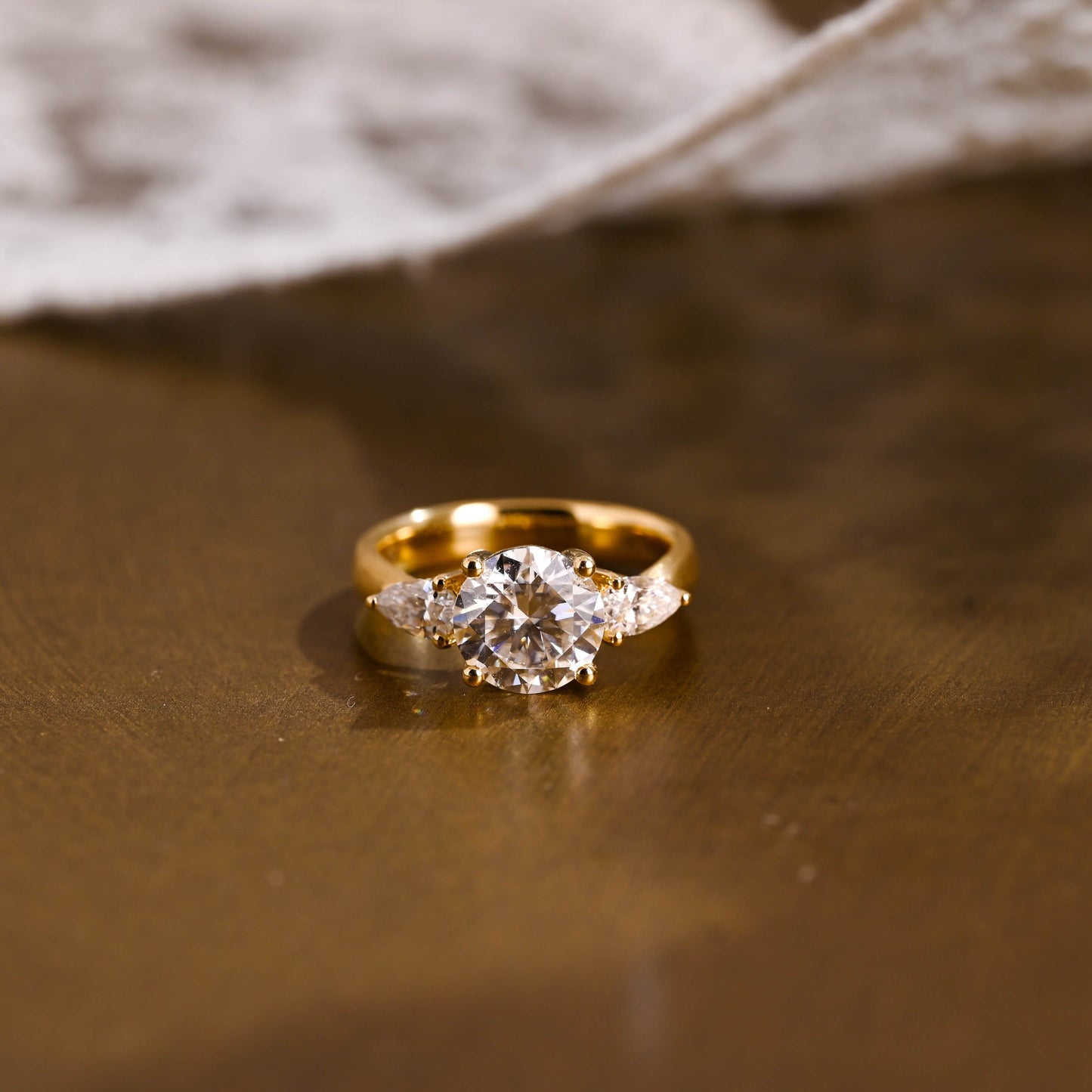2 CT Round Three Stones Lab Grown Diamond Engagement Ring