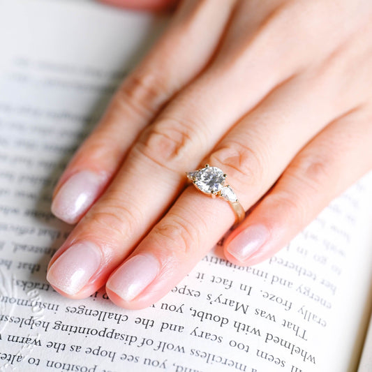 2 CT Round Three Stones Lab Grown Diamond Engagement Ring