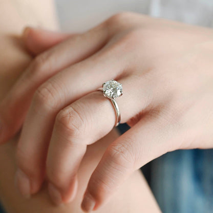 2 CT Round Three Stones Lab Grown Diamond Engagement Ring