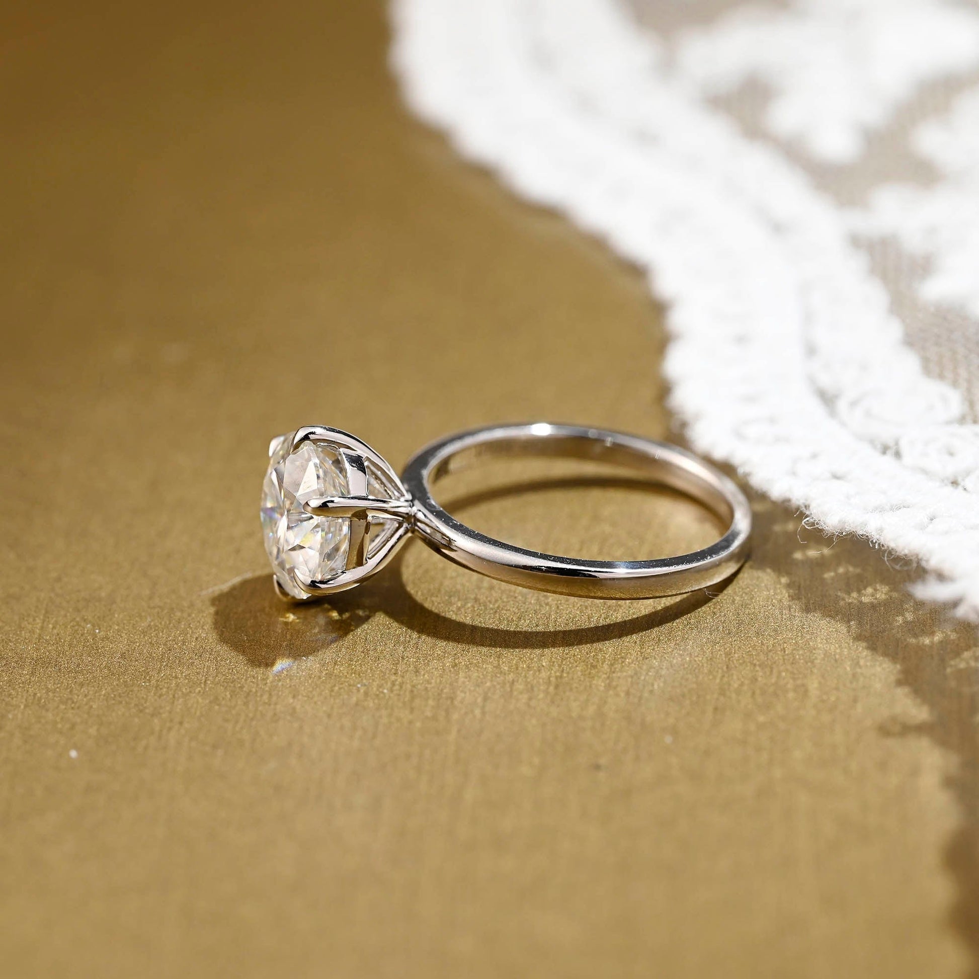 2 CT Round Three Stones Lab Grown Diamond Engagement Ring
