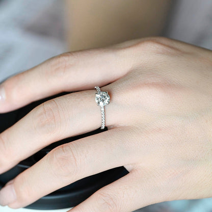2 CT Round Three Stones Lab Grown Diamond Engagement Ring