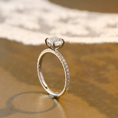 2 CT Round Three Stones Lab Grown Diamond Engagement Ring