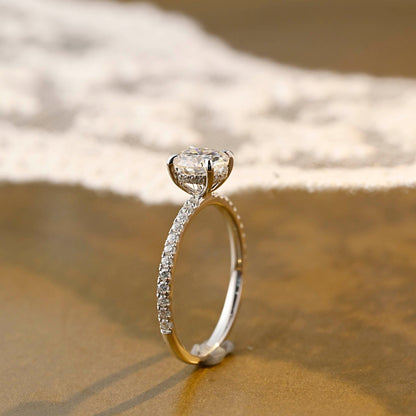 2 CT Round Three Stones Lab Grown Diamond Engagement Ring