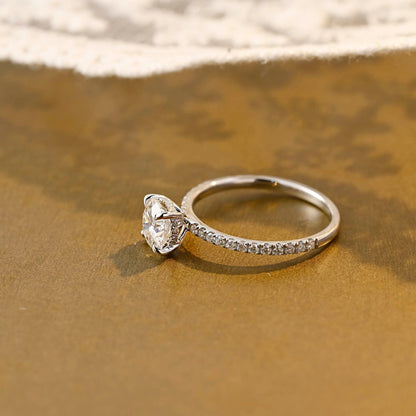 2 CT Round Three Stones Lab Grown Diamond Engagement Ring