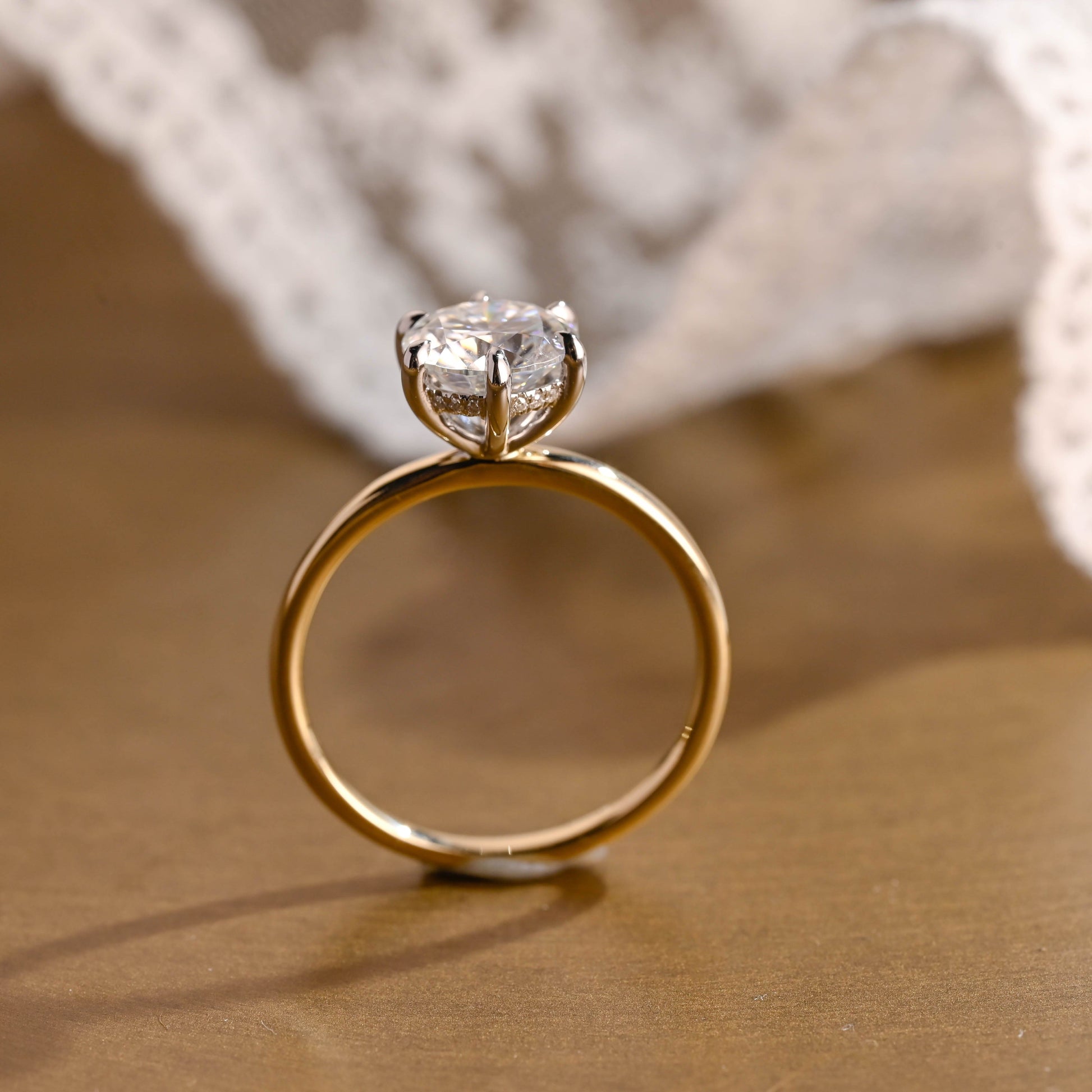 2 CT Round Three Stones Lab Grown Diamond Engagement Ring