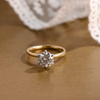 2 CT Round Three Stones Lab Grown Diamond Engagement Ring
