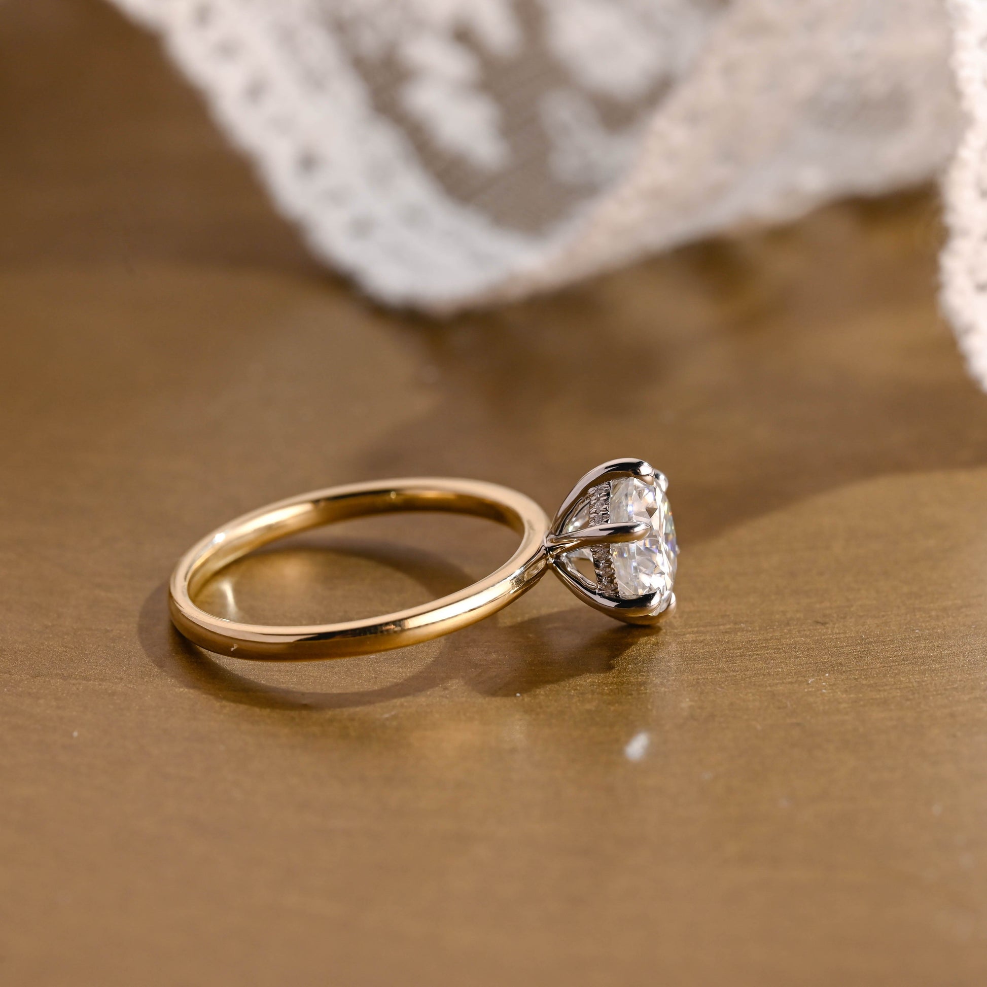 2 CT Round Three Stones Lab Grown Diamond Engagement Ring