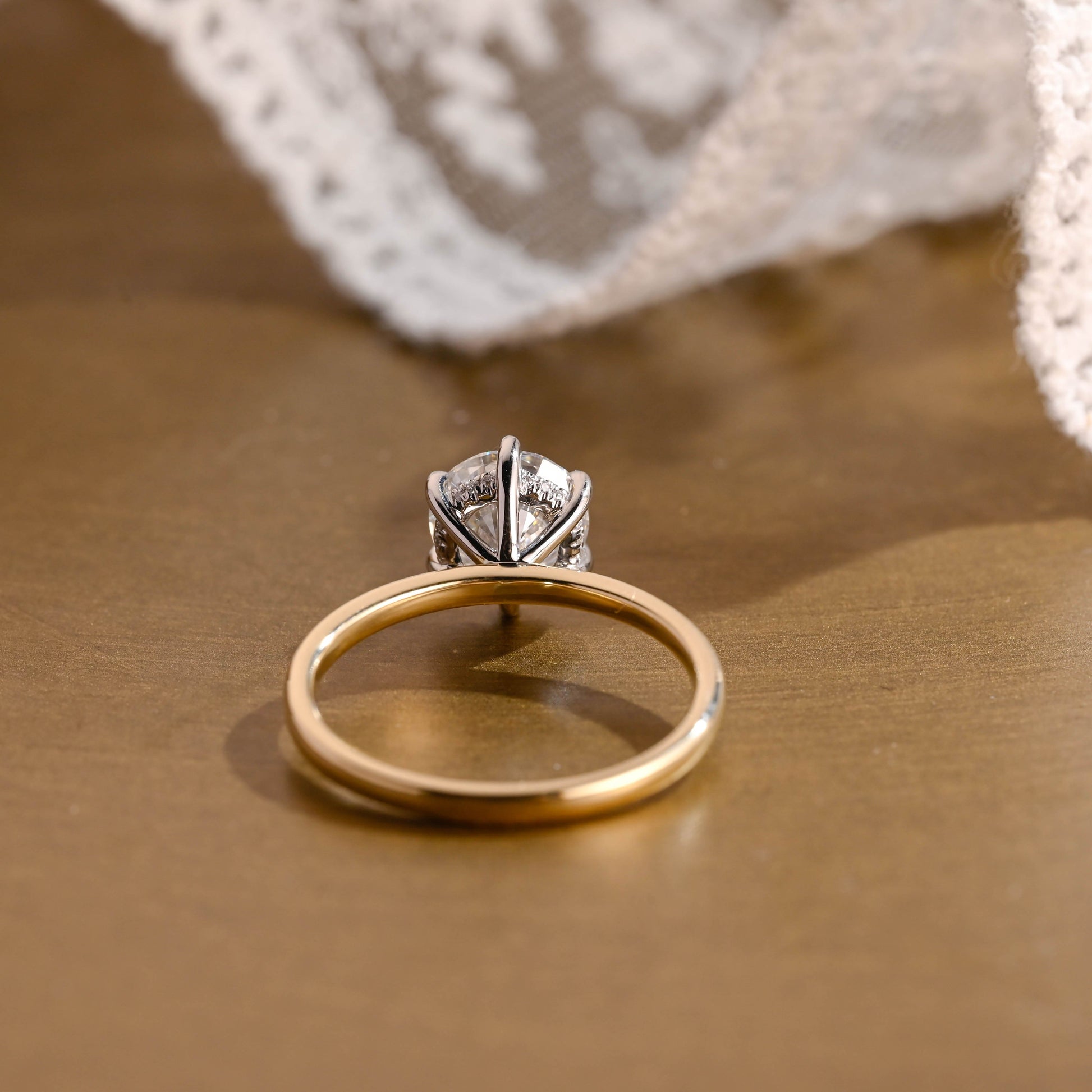 2 CT Round Three Stones Lab Grown Diamond Engagement Ring