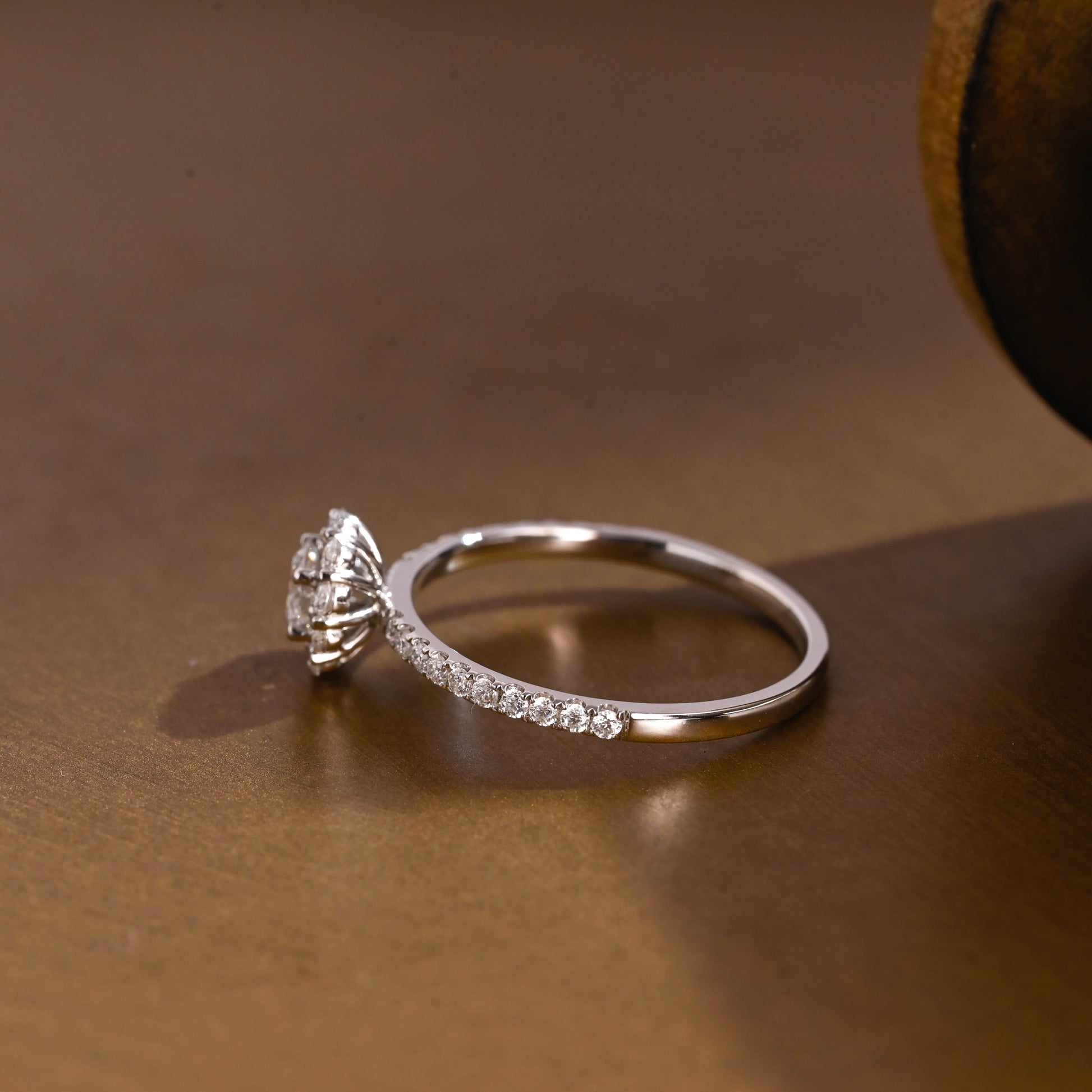 2 CT Round Three Stones Lab Grown Diamond Engagement Ring