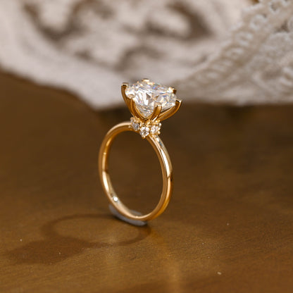 2 CT Round Three Stones Lab Grown Diamond Engagement Ring